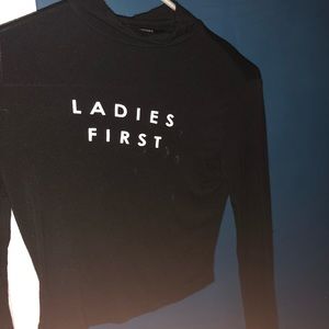 Ladies first cropped long sleeve